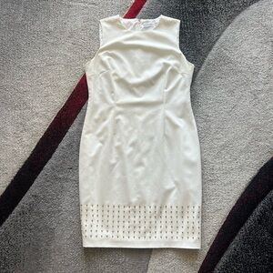 Calvin Klein Ivory Gold Studded Sheath Dress